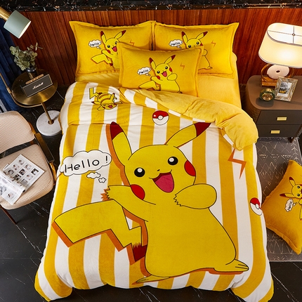 91家纺网 家纺一手货源 找家纺 （总）KT猫 2024卡通法莱绒牛奶绒四件套