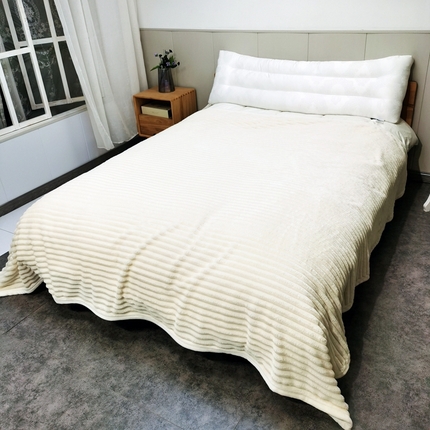 卉晨毛毯家纺 2024新款波波毯空调毯午睡毯毛毯 米白