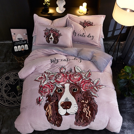 91家纺网 家纺一手货源 找家纺 （总）KT猫 2024卡通法莱绒牛奶绒四件套