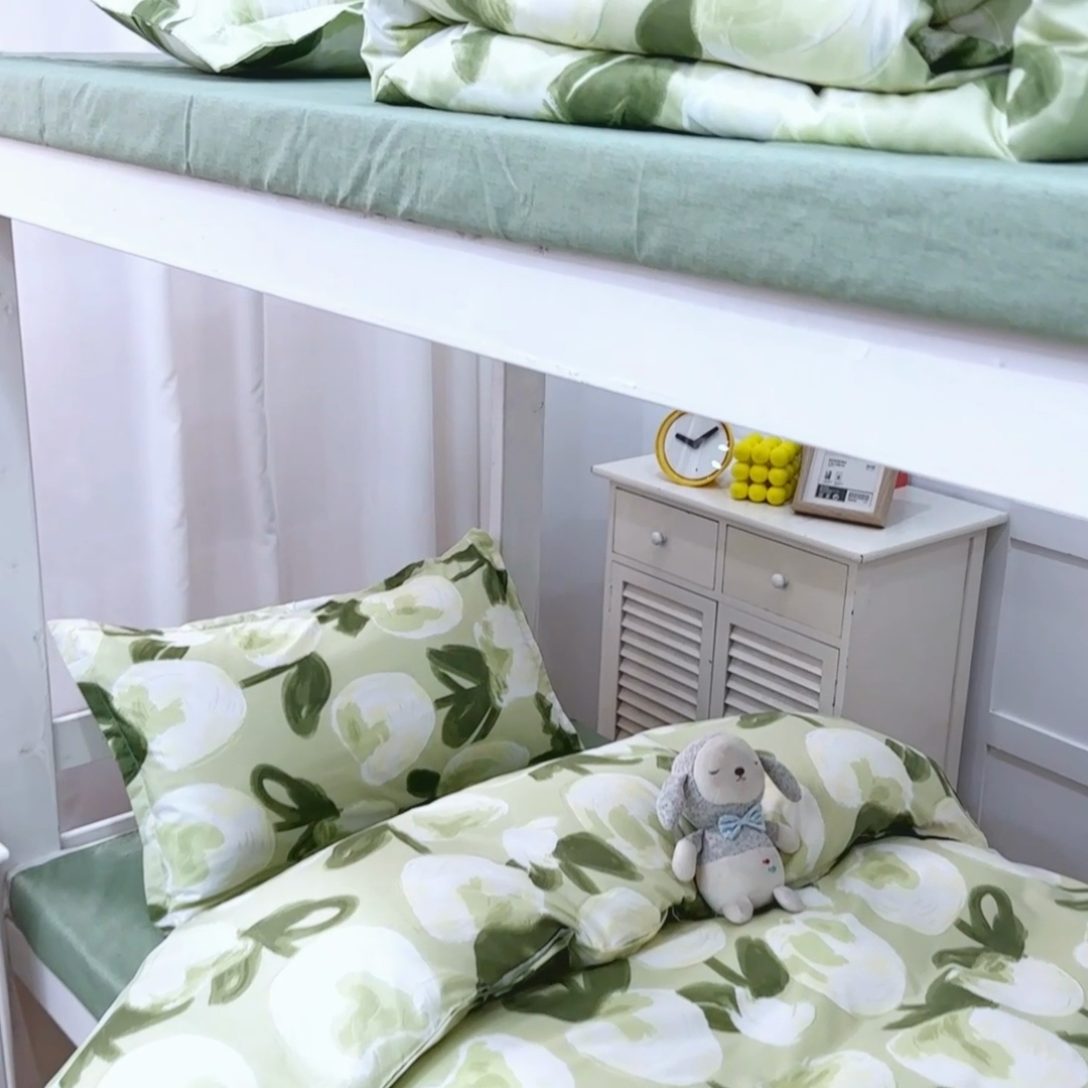 91家纺网 家纺一手货源 找家纺 2023新款亲肤棉美棉芦荟棉三件套美棉（8月）学生宿舍床 米兰的春天