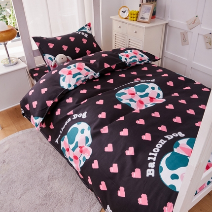 91家纺网 家纺一手货源 找家纺 2023新款亲肤棉美棉芦荟棉三件套美棉（8月）学生宿舍床 气泡狗