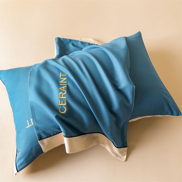 91家纺网 家纺一手货源 找家纺 盛秋家纺 2025新款洛伦-麻绳款系列四件套 宾利蓝+奶茶