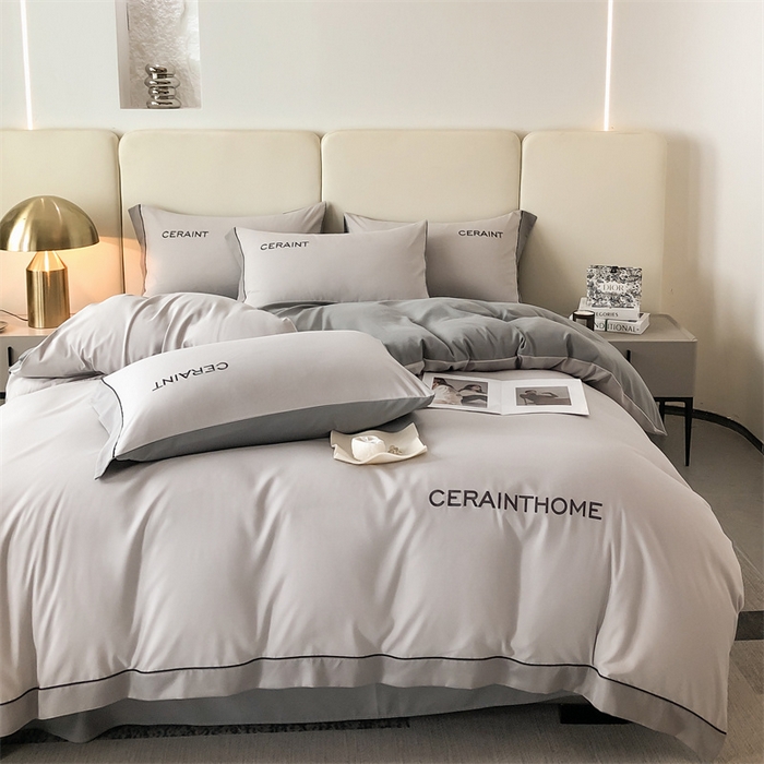 91家纺网 家纺一手货源 找家纺 盛秋家纺 2025新款洛伦-麻绳款系列四件套 山灰+中灰