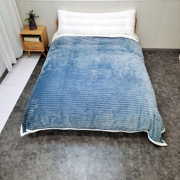 91家纺网 家纺一手货源 找家纺 卉晨毛毯家纺 2024新款波波毯空调毯午睡毯毛毯 蓝灰