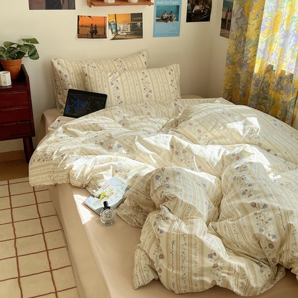 91家纺网 家纺一手货源 找家纺 （总）六巷胡同 2023新款韩国ins复古博主风小碎花四件套