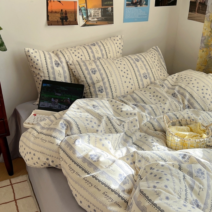 91家纺网 家纺一手货源 找家纺 六巷胡同 2023新款韩国ins复古博主风小碎花四件套 纳里庄园