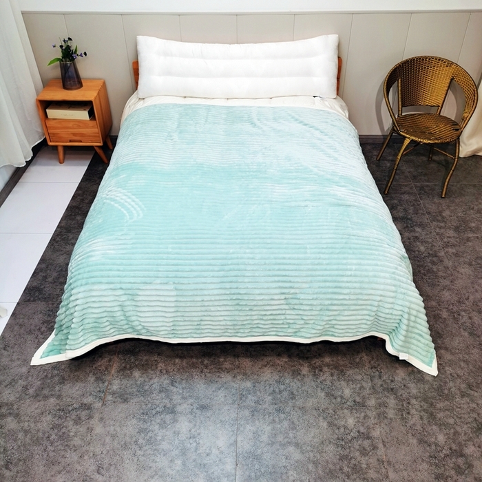 91家纺网 家纺一手货源 找家纺 卉晨毛毯家纺 2024新款波波毯空调毯午睡毯毛毯 浅水蓝