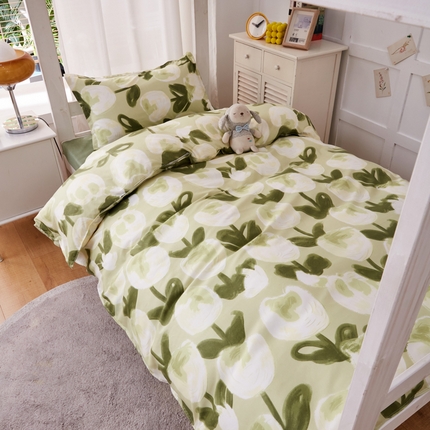 91家纺网 家纺一手货源 找家纺 2023新款亲肤棉美棉芦荟棉三件套美棉（8月）学生宿舍床 米兰的春天