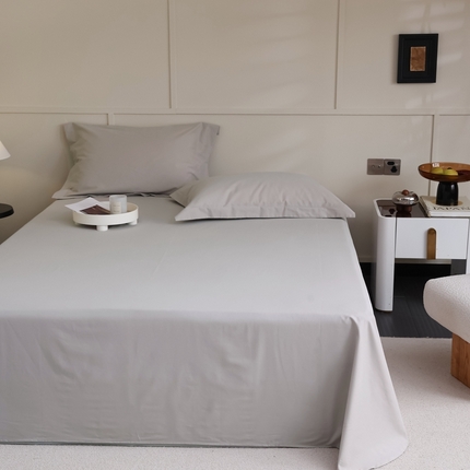 蕊姿 2023新款A类加厚50s超柔全棉长绒棉磨毛单品床单 米灰