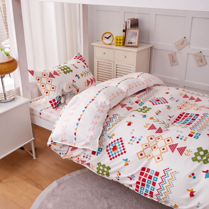 91家纺网 家纺一手货源 找家纺 2023新款亲肤棉美棉芦荟棉三件套美棉（8月）学生宿舍床 梦幻人生