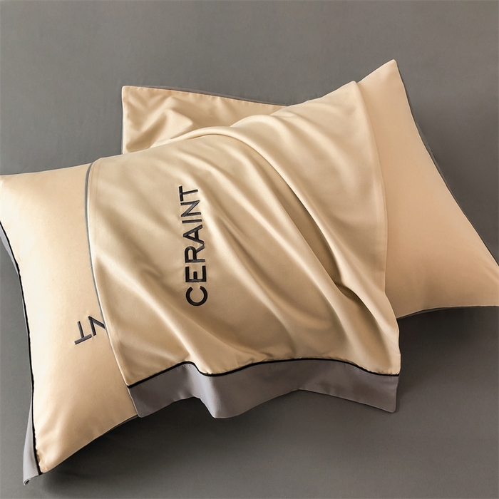 91家纺网 家纺一手货源 找家纺 盛秋家纺 2025新款洛伦-麻绳款系列四件套 奶茶+高级灰