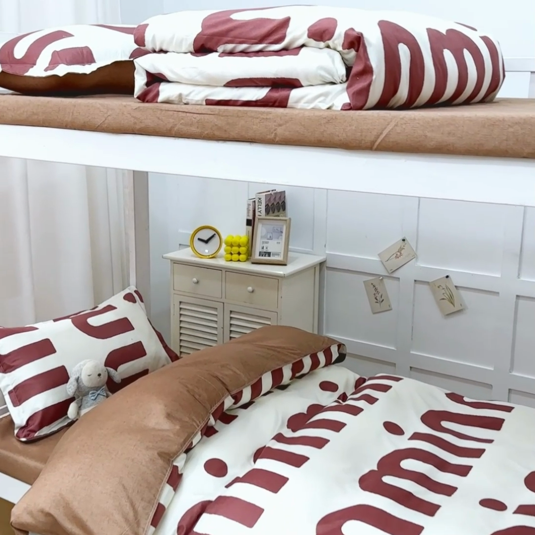 91家纺网 家纺一手货源 找家纺 2023新款亲肤棉美棉芦荟棉三件套美棉（8月）学生宿舍床 潮流-可可