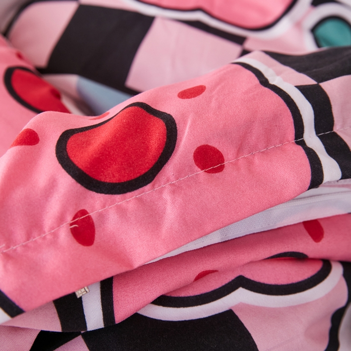 91家纺网 家纺一手货源 找家纺 2023新款亲肤棉美棉芦荟棉三件套美棉（8月）学生宿舍床 草莓果酱