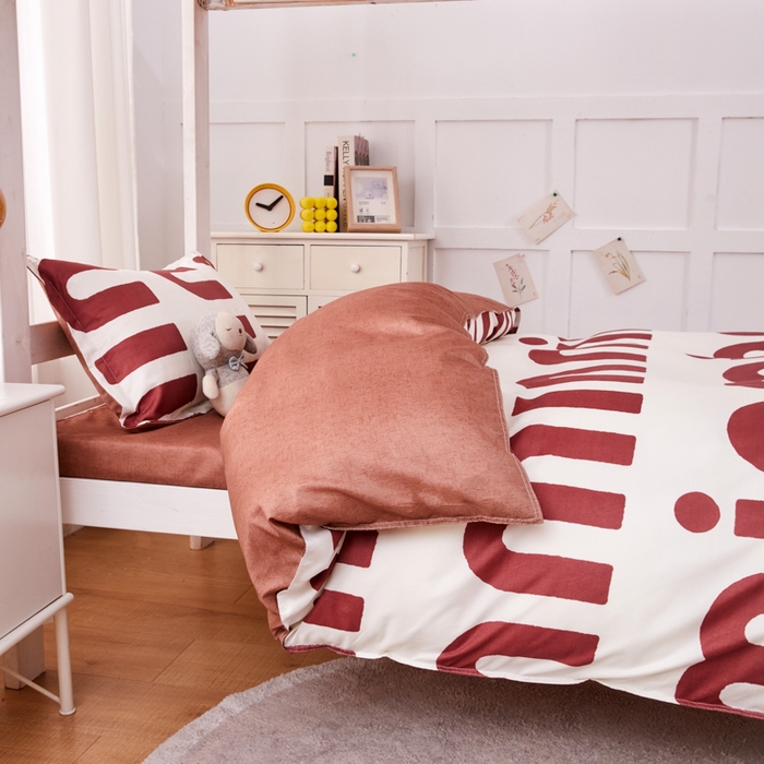 91家纺网 家纺一手货源 找家纺 2023新款亲肤棉美棉芦荟棉三件套美棉（8月）学生宿舍床 潮流-可可