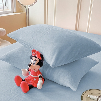 91家纺网 家纺一手货源 找家纺 （总）莎臣豹 2025新款牛奶绒纯色枕套