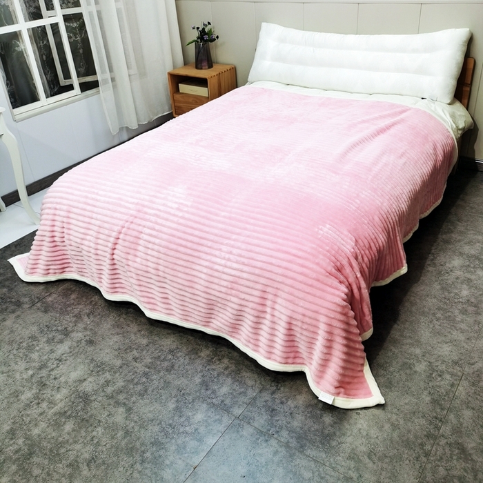 91家纺网 家纺一手货源 找家纺 卉晨毛毯家纺 2024新款波波毯 空调毯午睡毯毛毯 浅粉