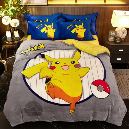 91家纺网 家纺一手货源 找家纺 （总）KT猫 2024卡通法莱绒牛奶绒四件套