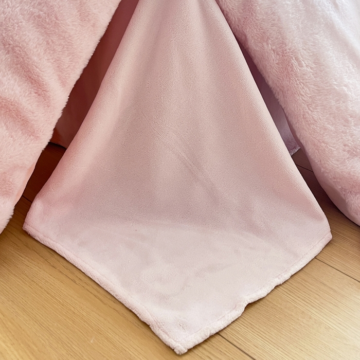 91家纺网 家纺一手货源 找家纺 金爱家 23新品全消光牛奶绒A类纯色立体獭兔毛绒四件套 兔毛纯色-蜜粉