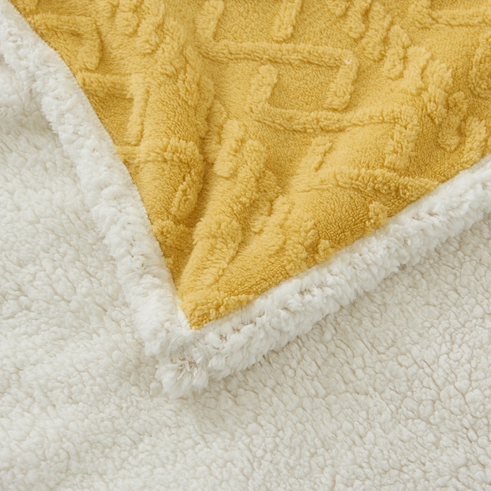 91家纺网 家纺一手货源 找家纺 卉晨毛毯家纺 2024新款塔芙绒复合毯 梵高黄