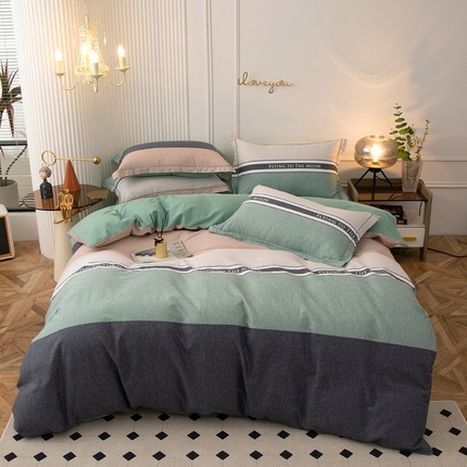 91家纺网 家纺一手货源 找家纺 （总）柠馨 2023新款全棉3221磨毛印花四件套