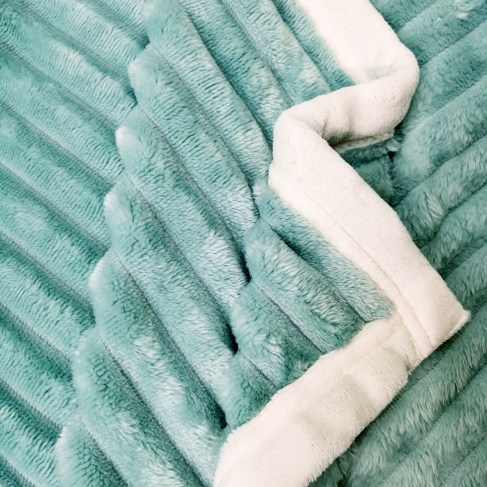 91家纺网 家纺一手货源 找家纺 卉晨毛毯家纺 2024新款波波毯空调毯午睡毯毛毯 浅水蓝