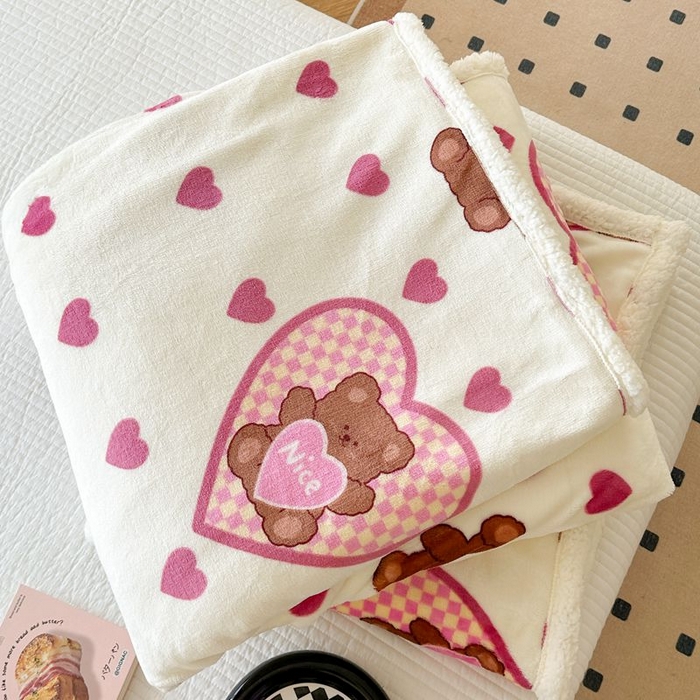 91家纺网 家纺一手货源 找家纺 （总）萝莉 2023新款ins加厚牛奶绒羊羔绒毯午睡毯沙发盖毯-风格二