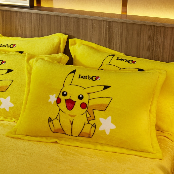 91家纺网 家纺一手货源 找家纺 KT猫 2024卡通法莱绒牛奶绒四件套星星皮卡