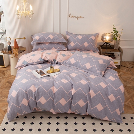 91家纺网 家纺一手货源 找家纺 （总）柠馨 2023新款全棉3221磨毛印花四件套