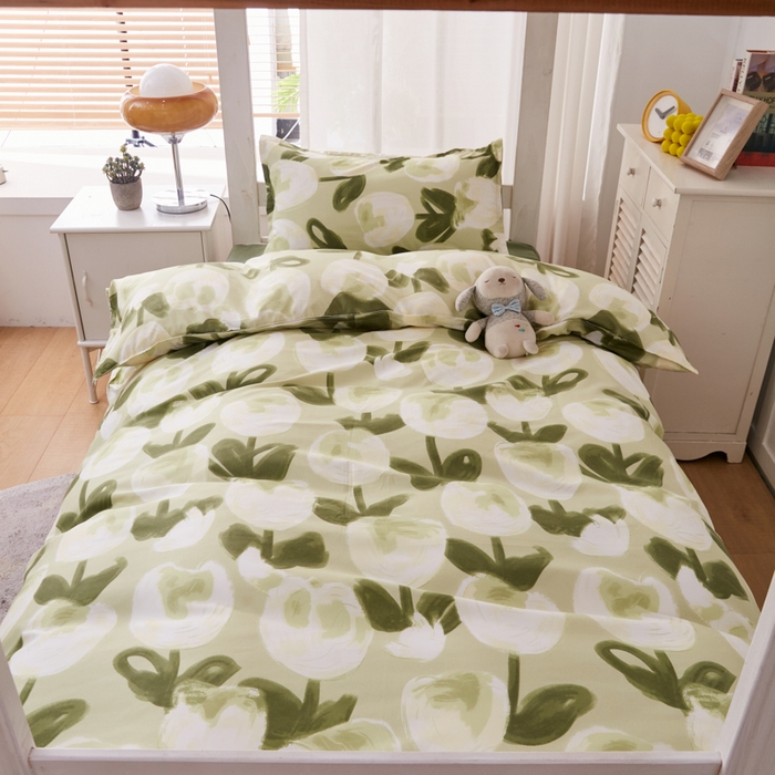 91家纺网 家纺一手货源 找家纺 2023新款亲肤棉美棉芦荟棉三件套美棉（8月）学生宿舍床 米兰的春天