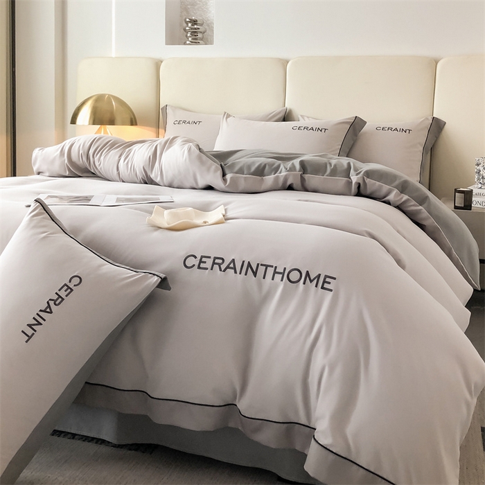 91家纺网 家纺一手货源 找家纺 盛秋家纺 2025新款洛伦-麻绳款系列四件套 山灰+中灰