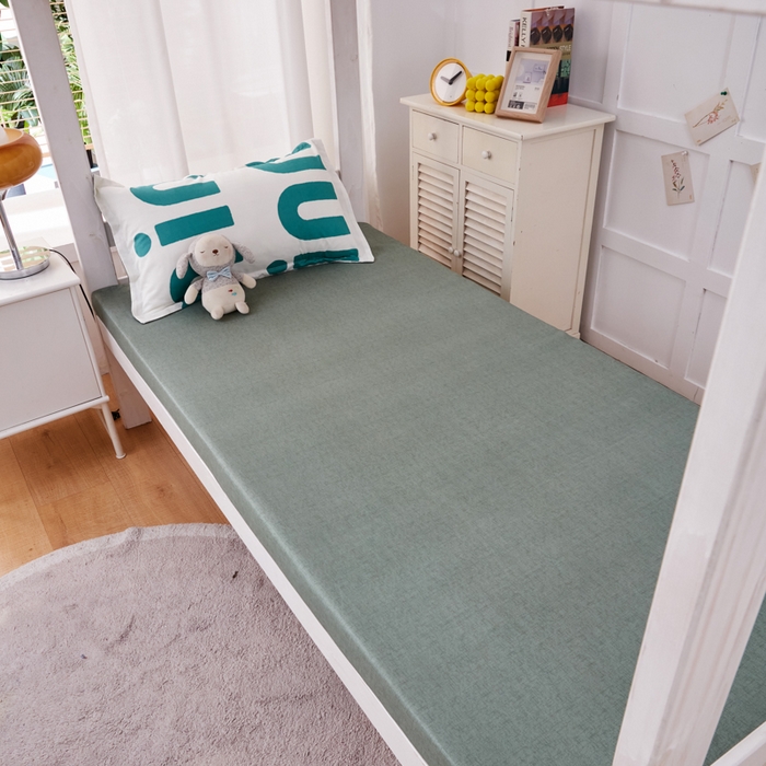 91家纺网 家纺一手货源 找家纺 2023新款亲肤棉美棉芦荟棉三件套美棉（8月）学生宿舍床 潮流-绿