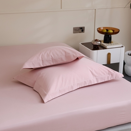 蕊姿家居 2023新款A类加厚50s超柔全棉长绒棉磨毛枕套 浅粉