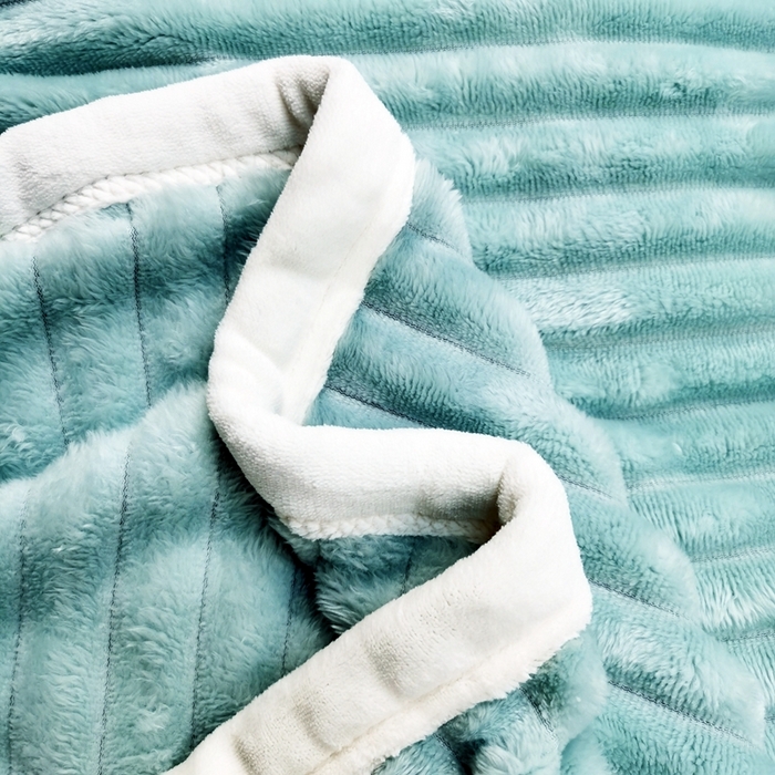 91家纺网 家纺一手货源 找家纺 卉晨毛毯家纺 2024新款波波毯空调毯午睡毯毛毯 浅水蓝