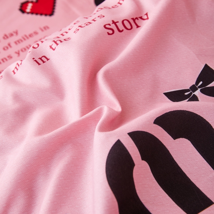 91家纺网 家纺一手货源 找家纺 2023新款亲肤棉美棉芦荟棉三件套美棉（8月）学生宿舍床 情书