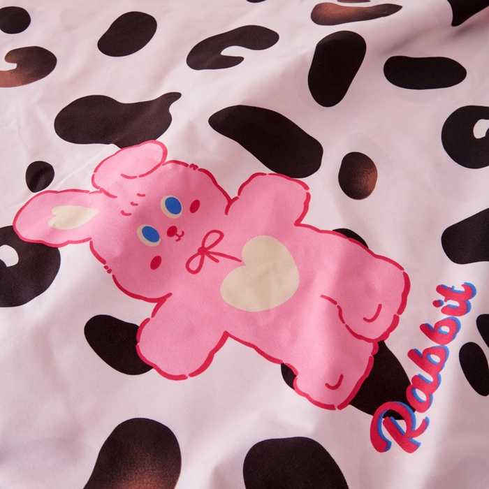 91家纺网 家纺一手货源 找家纺 2023新款亲肤棉美棉芦荟棉三件套美棉（8月）学生宿舍床 豹纹兔