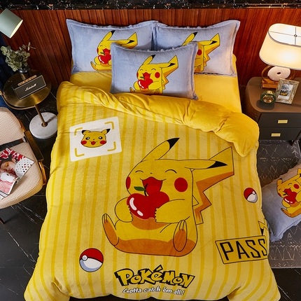 91家纺网 家纺一手货源 找家纺 （总）KT猫 2024卡通法莱绒牛奶绒四件套