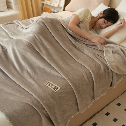 畅销被业 2024新款双面牛奶绒多功能毛毯毯子 卡灰