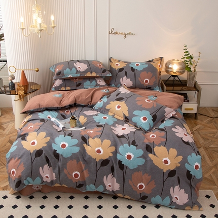 91家纺网 家纺一手货源 找家纺 （总）柠馨 2023新款全棉3221磨毛印花四件套