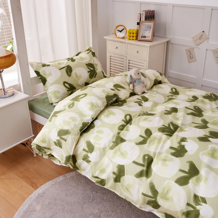 91家纺网 家纺一手货源 找家纺 2023新款亲肤棉美棉芦荟棉三件套美棉（8月）学生宿舍床 米兰的春天