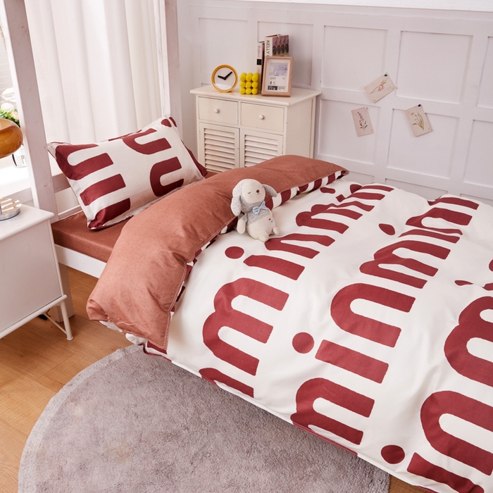 91家纺网 家纺一手货源 找家纺 2023新款亲肤棉美棉芦荟棉三件套美棉（8月）学生宿舍床 潮流-可可