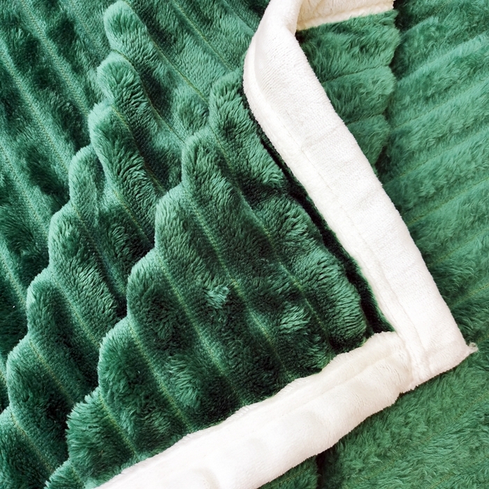 91家纺网 家纺一手货源 找家纺 卉晨毛毯家纺 2024新款波波毯空调毯午睡毯毛毯 墨绿