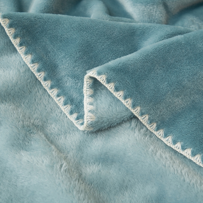 91家纺网 家纺一手货源 找家纺 畅销被业 2024新款双面牛奶绒多功能毛毯毯子 灰蓝
