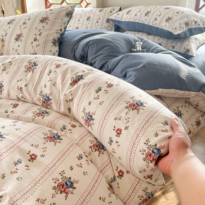 91家纺网 家纺一手货源 找家纺 上尚居 2023新款提花小竺棉碎花四件套 南法假日