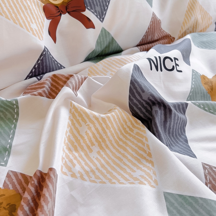 91家纺网 家纺一手货源 找家纺 琪琪阁 2023新款全棉加牛奶绒单被套 幸运熊