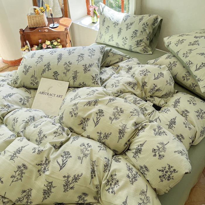 91家纺网 家纺一手货源 找家纺 上尚居 2023新款提花小竺棉碎花四件套 木兮