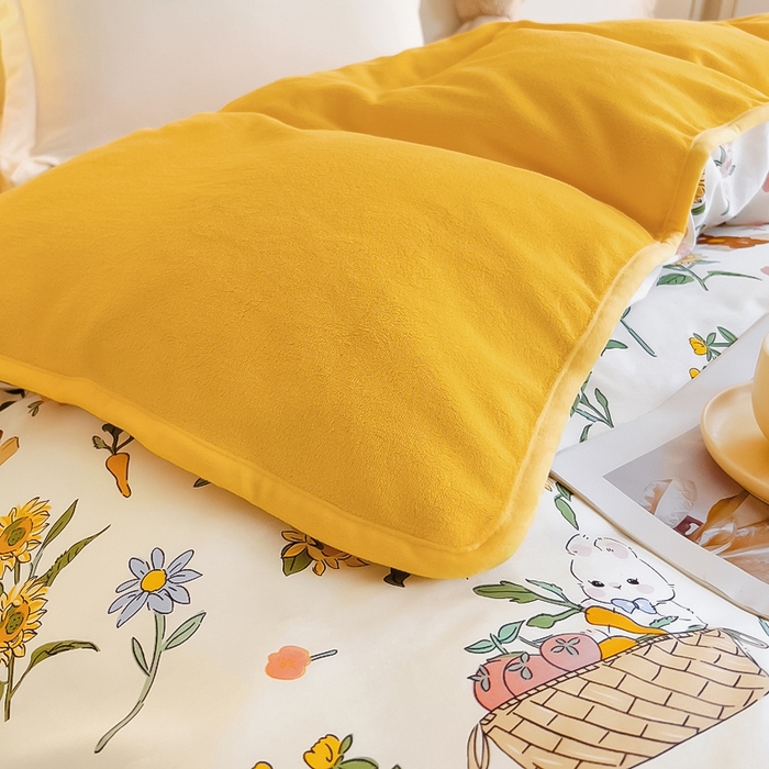 91家纺网 家纺一手货源 找家纺 琪琪阁 2023新款全棉加牛奶绒单被套 阳光花梦