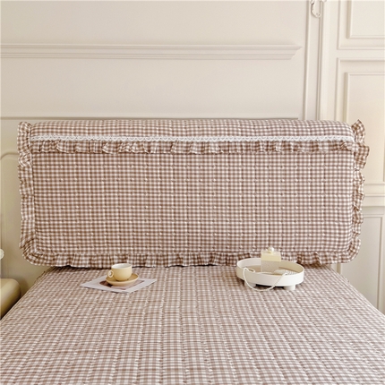 十个点  2024新款色织水洗棉-韵格系列-床头罩 米小格