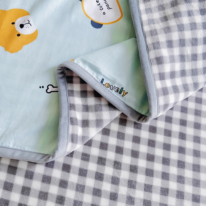 91家纺网 家纺一手货源 找家纺 琪琪阁 2023新款全棉加牛奶绒单被套 安迪小熊