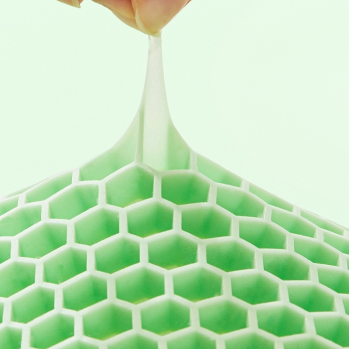 91家纺网 家纺一手货源 找家纺 爱来伊家纺 2023新款凉感枕TPE果胶羽丝枕夏季枕芯猫肚皮释压枕头枕芯 苹果绿