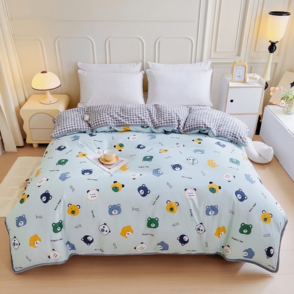 琪琪阁 2023新款全棉加牛奶绒单被套 安迪小熊